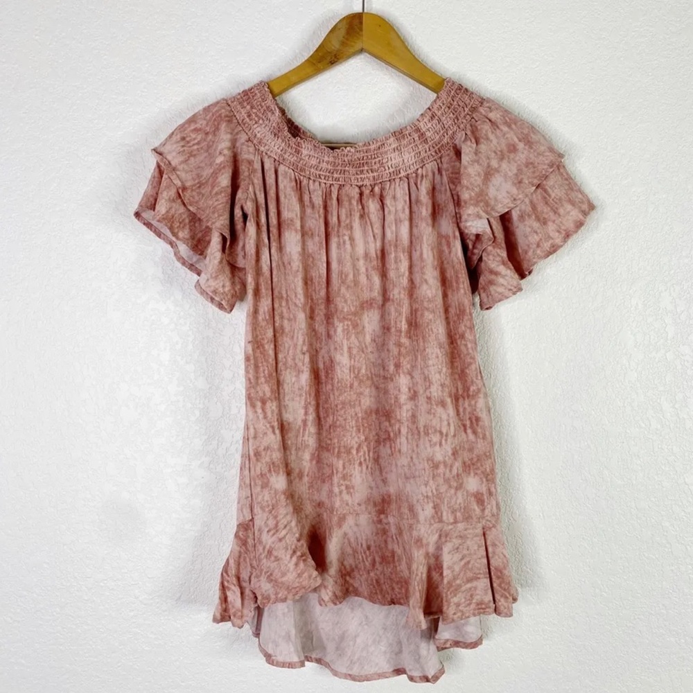Romeo & Juliet Couture Womens Size Small Pink Off The Shoulder Blouse Top